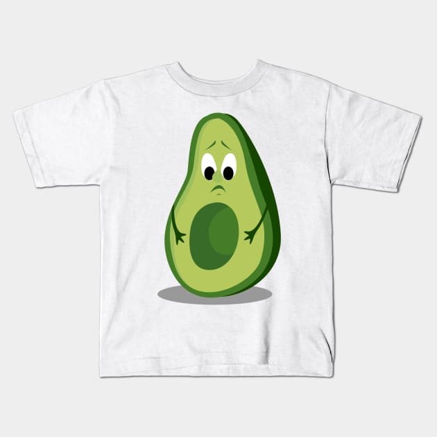 Cute Sad Avocado Kids T-Shirt by jeune98